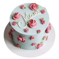 Торт для мамы с цветочками №3668