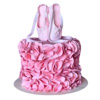 Торт с розовыми пуантами №3770