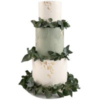Торт свадебный с листьями №3091
