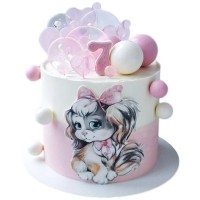 Торт с собачкой для девочки 7 лет №3613