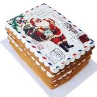 Торт Merry Christmas с Санта-Клаусом №3561