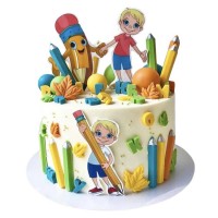 Торт с карандашом и мальчиком №3026