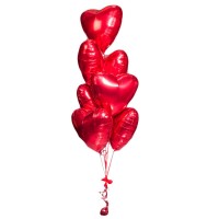 Фонтан из красных шаров-сердец №375