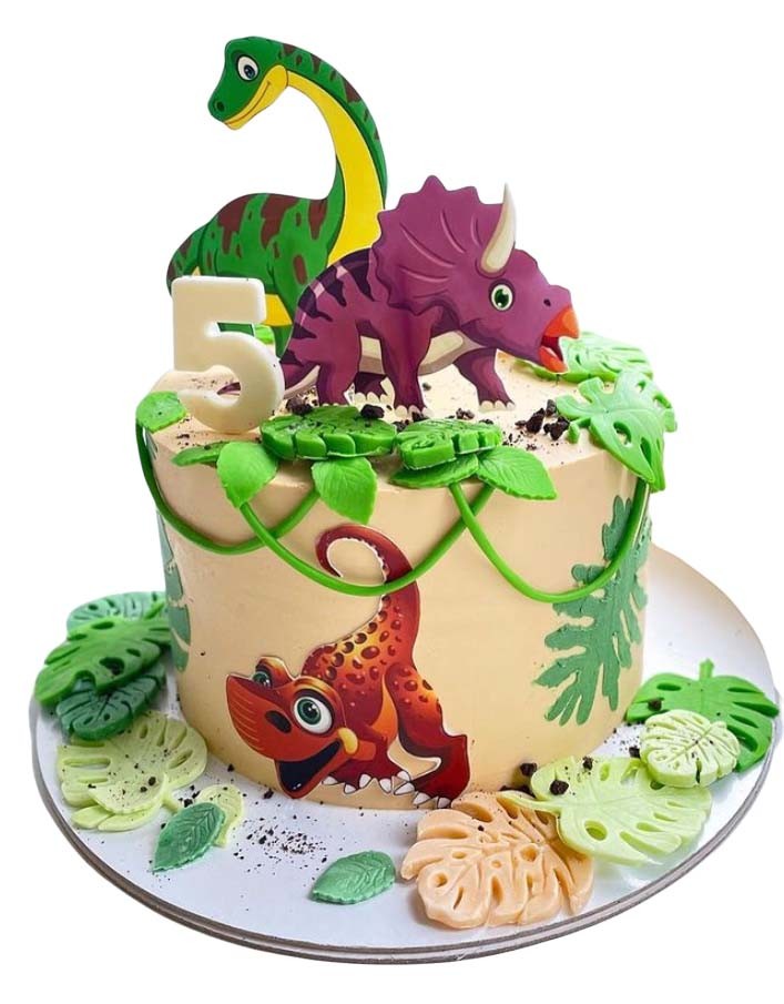 Торт с динозаврами на 5 лет №2335