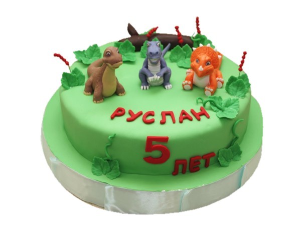 Детский торт с динозаврами на день рождения №618