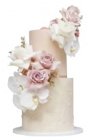 Торт Двухъярусный свадебный с розами №2199