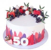 Торт с ягодами на 50 лет №2592