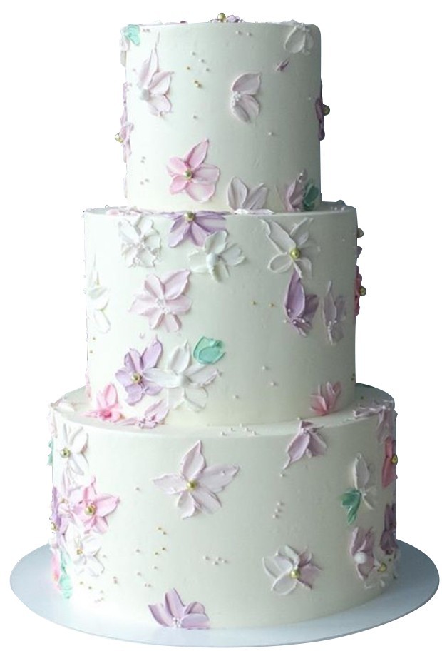 Торт свадебный с цветами №1960