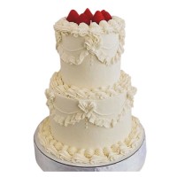 Свадебный торт с клубничной верхушкой №4055