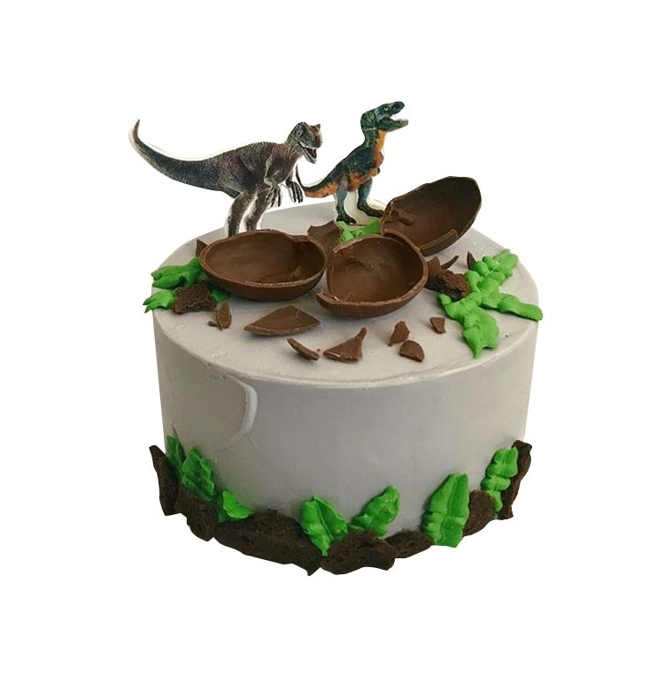 Торт с динозаврами и шоколадным декором №1478