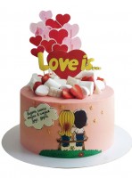 Торт Love is... с клубникой и сладостями №2536
