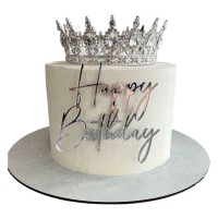 Торт Happy Birthday с серебряной короной №3948