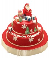 Новогодний торт с Дедом Морозом №503