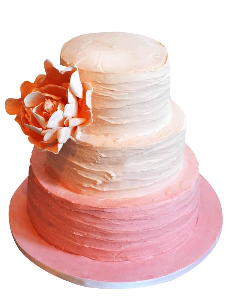 Торт свадебный с большим цветком №1277