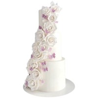 Торт свадебный с цветочной композицией №2978