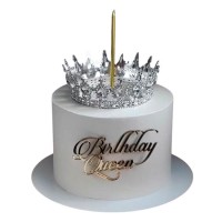 Торт Happy Birthday Queen с короной и свечой №3950