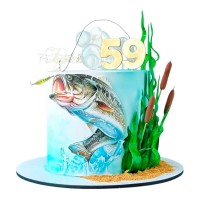 Торт для рыбака на 59 лет №4104