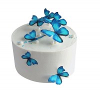 Торт с синими бабочками №1432