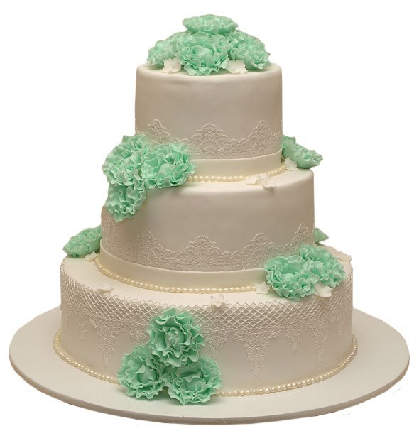 Торт свадебный с зеленью №867