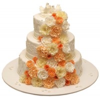 Торт на свадьбу с голубями №858