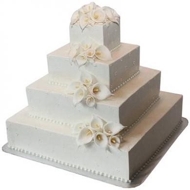 Торт свадебный с квадратными ярусами №123