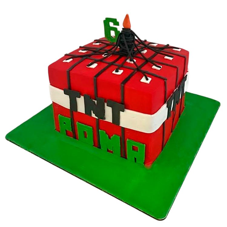 Торт в виде взрывчатки из Майнкрафт с именем №4071