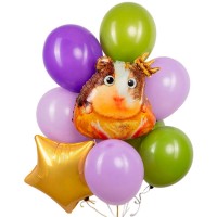 Воздушный шарик фольгированный Хомяк в короне №758