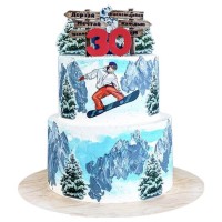 Торт со сноубордистом на юбилей №3081