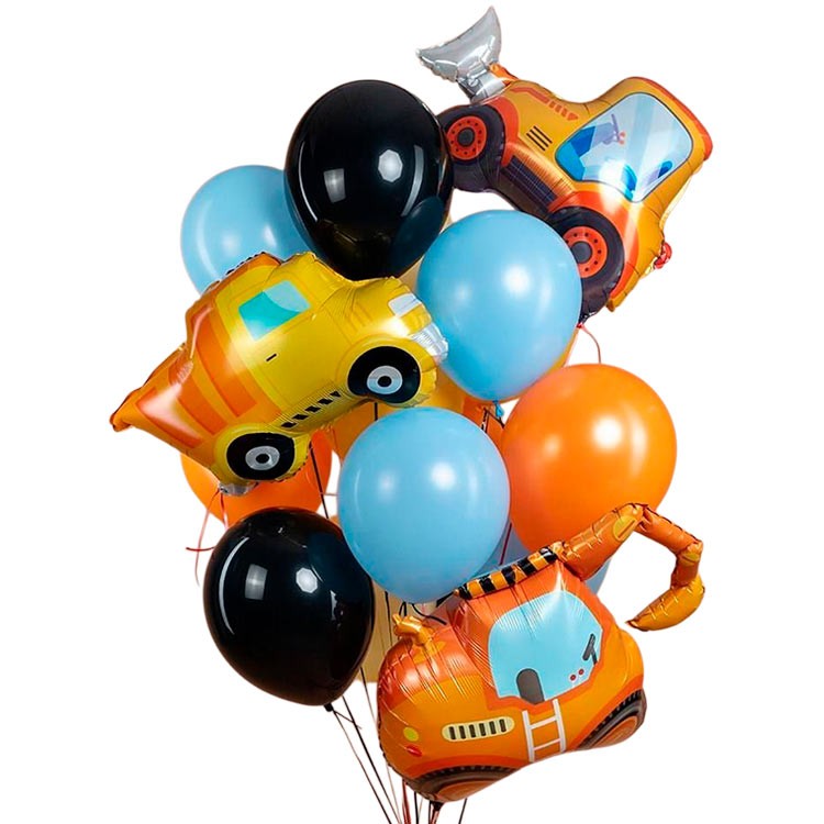 Воздушные шары с экскаватором, трактором и самосвалом №1107