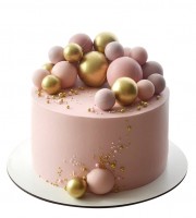 Розовый торт с шариками №1722
