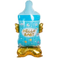Воздушный шар в виде голубой бутылочки на гендер пати №1108