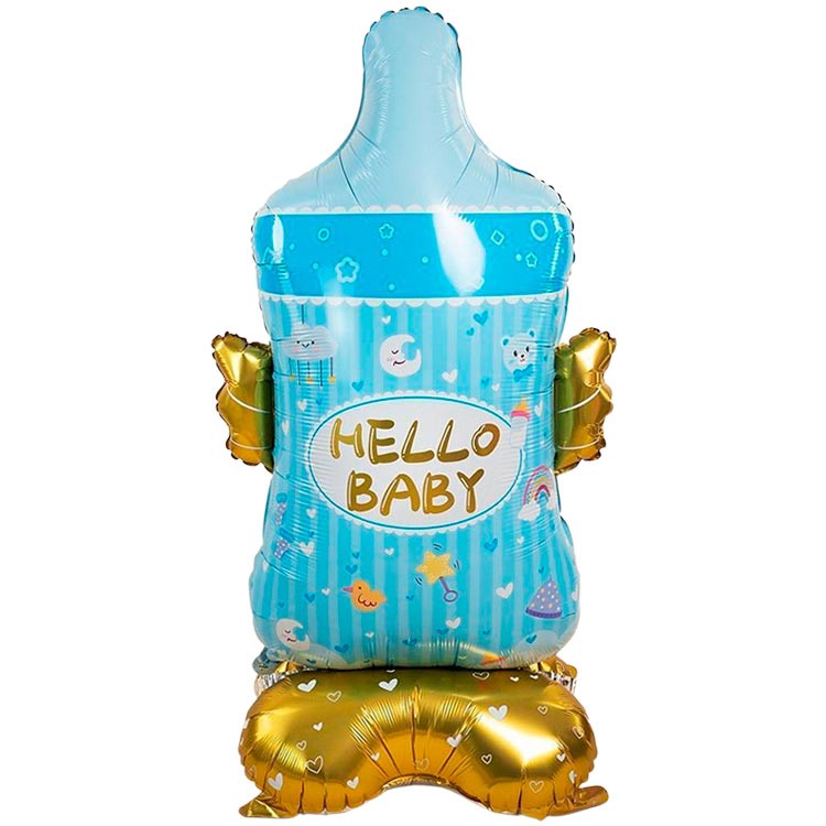 Воздушный шар в виде голубой бутылочки на гендер пати №1108