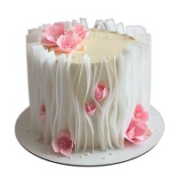 Изысканный торт с розовыми цветочками №4075