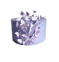 Фиолетовый торт с бабочками №1493