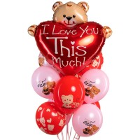 Воздушный шарик Мишка с сердцем I Love You This Much №982