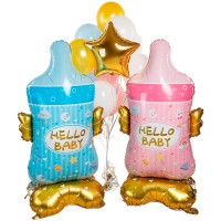 Набор шаров-фигур детских бутылочек на гендер пати №1110