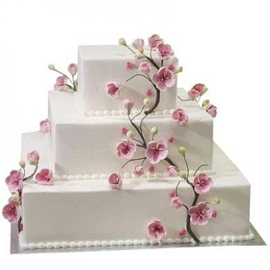 Квадратный свадебный торт №322