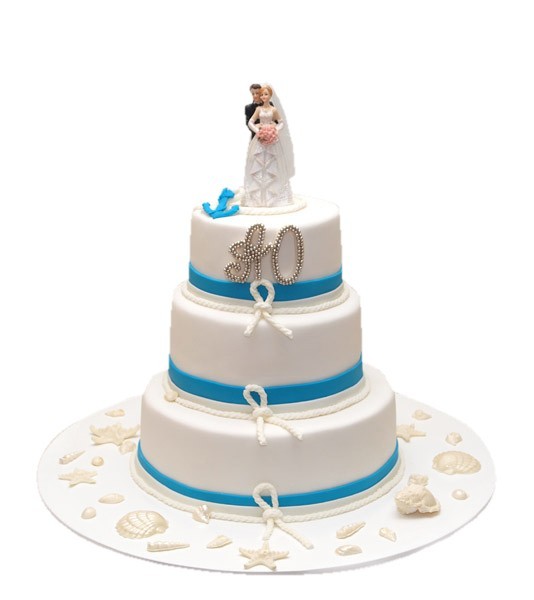 Торт свадебный с морскими узлами №872