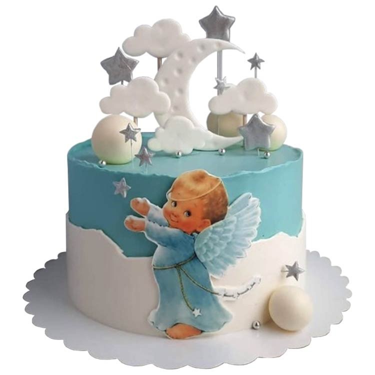 Торт с ангелом и облаками №2629
