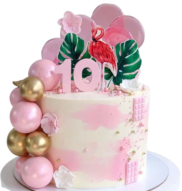 Торт с фламинго на 10 лет №2324