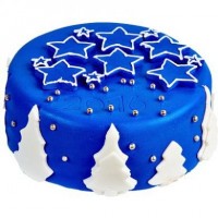 Новогодний торт со звездами №426