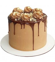 Коричневый торт с шоколадными подтеками №2408