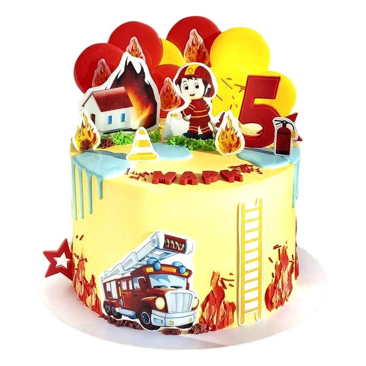 Торт с пожарной машиной на 5 лет №2891