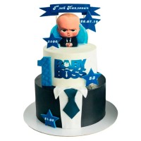 Торт Baby Boss на 1 годик с метрикой №3828