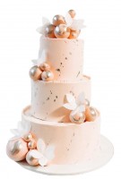 Персиковый свадебный торт №2401