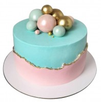 Розово-голубой торт с шариками №2227