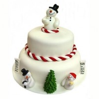 Новогодний торт со снеговиком №442