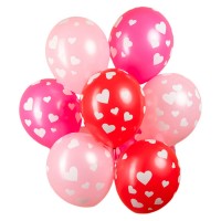 Гелиевые воздушные шарики с принтами сердечек №469