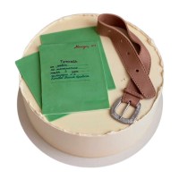 Торт с тетрадью и ремнём №4082
