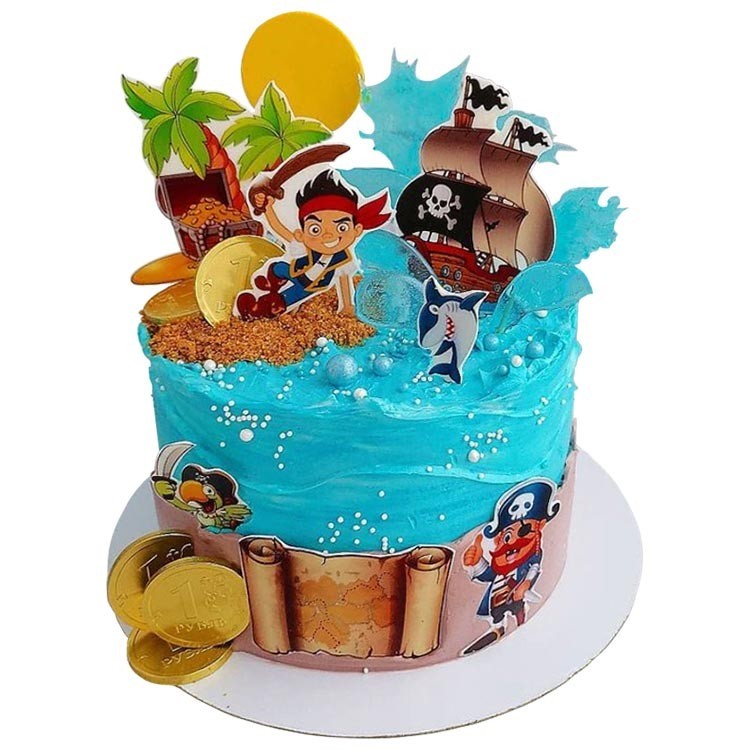 Торт с пиратами и попугаем №2693